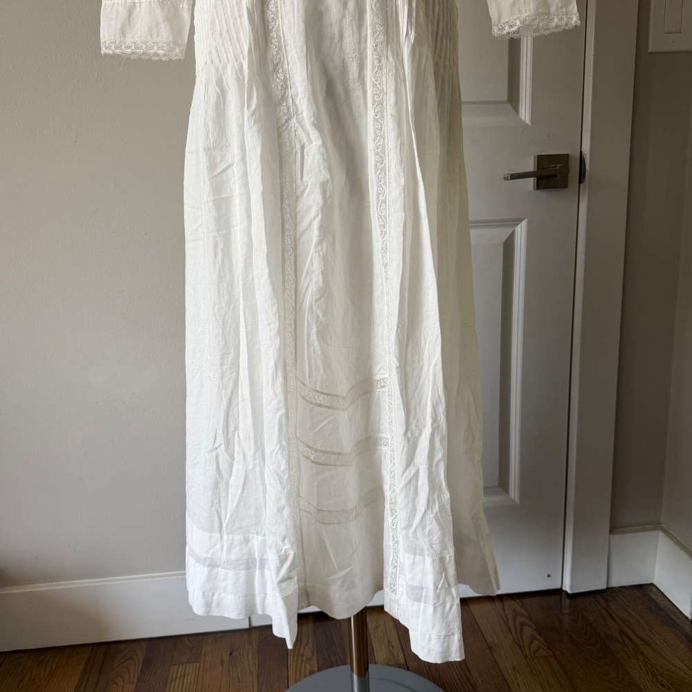 Polo Ralph Lauren Cream Lace Pintuck Edwardian Maxi Dress Vintage Style Size 4 - Picture 6 of 16